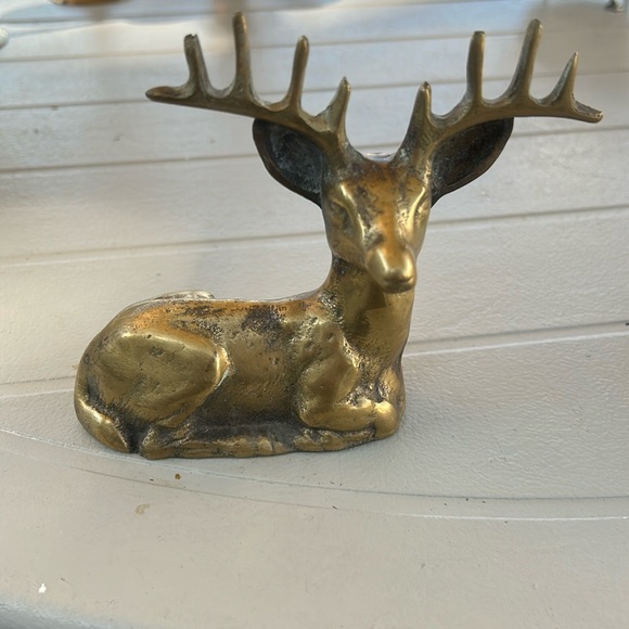Vintage  Brass Deer Stag Buck Figurine - Picture 1 of 5